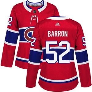 Montreal Canadiens Justin Barron Official Red Adidas Authentic Women's Home NHL Hockey Jersey