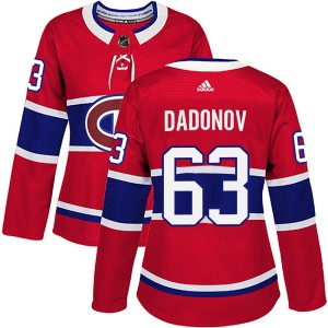 Montreal Canadiens Evgenii Dadonov Official Red Adidas Authentic Women's Home NHL Hockey Jersey