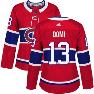Montreal Canadiens Max Domi Official Red Adidas Authentic Women's Home NHL Hockey Jersey
