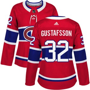 Montreal Canadiens Erik Gustafsson Official Red Adidas Authentic Women's Home NHL Hockey Jersey