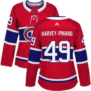 Montreal Canadiens Rafael Harvey-Pinard Official Red Adidas Authentic Women's Home NHL Hockey Jersey