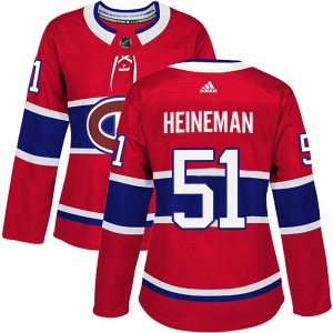 Montreal Canadiens Emil Heineman Official Red Adidas Authentic Women's Home NHL Hockey Jersey