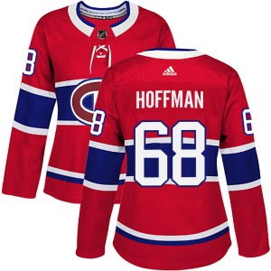 Montreal Canadiens Mike Hoffman Official Red Adidas Authentic Women's Home NHL Hockey Jersey