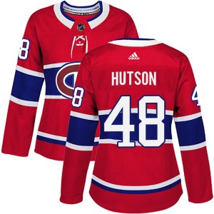 Montreal Canadiens Lane Hutson Official Red Adidas Authentic Women's Home NHL Hockey Jersey