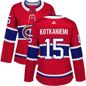 Montreal Canadiens Jesperi Kotkaniemi Official Red Adidas Authentic Women's Home NHL Hockey Jersey