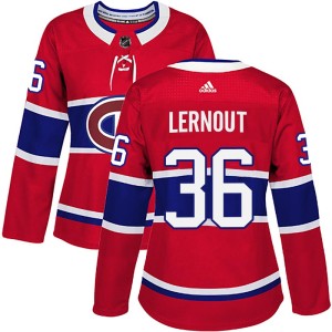 Montreal Canadiens Brett Lernout Official Red Adidas Authentic Women's Home NHL Hockey Jersey