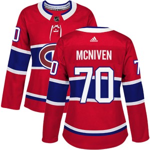 Montreal Canadiens Michael McNiven Official Red Adidas Authentic Women's Home NHL Hockey Jersey
