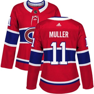 Montreal Canadiens Kirk Muller Official Red Adidas Authentic Women's Home NHL Hockey Jersey