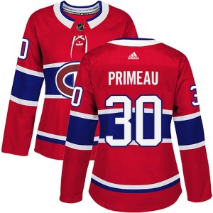 Montreal Canadiens Cayden Primeau Official Red Adidas Authentic Women's Home NHL Hockey Jersey
