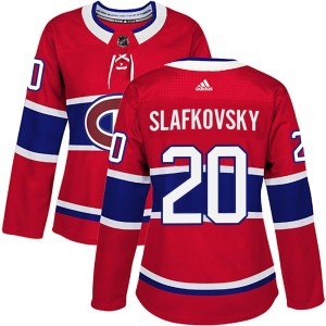Montreal Canadiens Juraj Slafkovsky Official Red Adidas Authentic Women's Home NHL Hockey Jersey