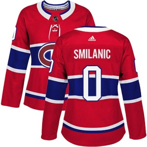 Montreal Canadiens Ty Smilanic Official Red Adidas Authentic Women's Home NHL Hockey Jersey