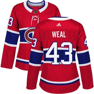 Montreal Canadiens Jordan Weal Official Red Adidas Authentic Women's Home NHL Hockey Jersey