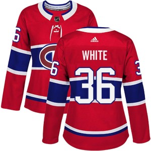 Montreal Canadiens Colin White Official White Adidas Authentic Women's Red Home NHL Hockey Jersey