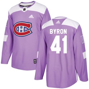 Montreal Canadiens Paul Byron Official Purple Adidas Authentic Youth Fights Cancer Practice NHL Hockey Jersey