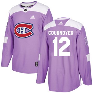 Montreal Canadiens Yvan Cournoyer Official Purple Adidas Authentic Youth Fights Cancer Practice NHL Hockey Jersey