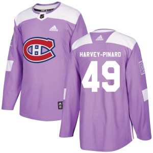Montreal Canadiens Rafael Harvey-Pinard Official Purple Adidas Authentic Youth Fights Cancer Practice NHL Hockey Jersey