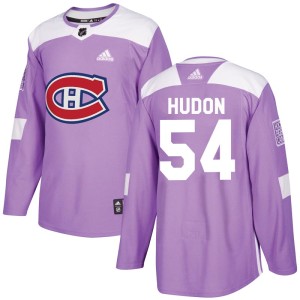 Montreal Canadiens Charles Hudon Official Purple Adidas Authentic Youth Fights Cancer Practice NHL Hockey Jersey