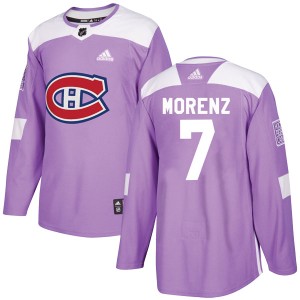 Montreal Canadiens Howie Morenz Official Purple Adidas Authentic Youth Fights Cancer Practice NHL Hockey Jersey