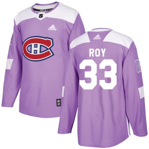 Montreal Canadiens Patrick Roy Official Purple Adidas Authentic Youth Fights Cancer Practice NHL Hockey Jersey