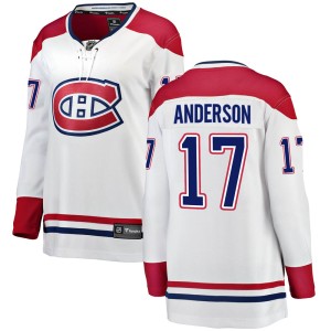 Montreal Canadiens Josh Anderson Official White Fanatics Branded Breakaway Women's Away NHL Hockey Jersey