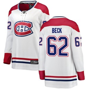 Montreal Canadiens Owen Beck Official White Fanatics Branded Breakaway Women's Away NHL Hockey Jersey