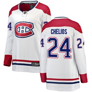 Montreal Canadiens Chris Chelios Official White Fanatics Branded Breakaway Women's Away NHL Hockey Jersey