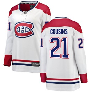 Montreal Canadiens Nick Cousins Official White Fanatics Branded Breakaway Women's Away NHL Hockey Jersey