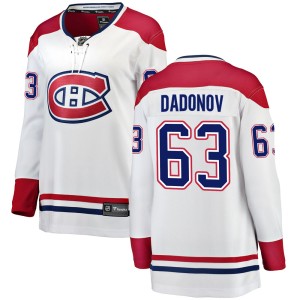 Montreal Canadiens Evgenii Dadonov Official White Fanatics Branded Breakaway Women's Away NHL Hockey Jersey