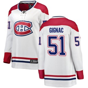 Montreal Canadiens Brandon Gignac Official White Fanatics Branded Breakaway Women's Away NHL Hockey Jersey