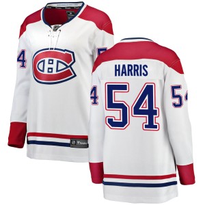 Montreal Canadiens Jordan Harris Official White Fanatics Branded Breakaway Women's Away NHL Hockey Jersey