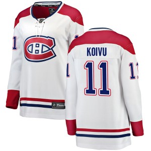 Montreal Canadiens Saku Koivu Official White Fanatics Branded Breakaway Women's Away NHL Hockey Jersey
