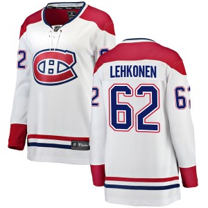 Montreal Canadiens Artturi Lehkonen Official White Fanatics Branded Breakaway Women's Away NHL Hockey Jersey