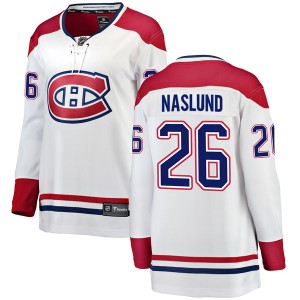 Montreal Canadiens Mats Naslund Official White Fanatics Branded Breakaway Women's Away NHL Hockey Jersey