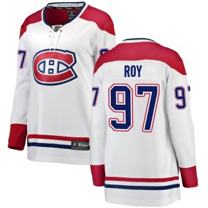 Montreal Canadiens Joshua Roy Official White Fanatics Branded Breakaway Women's Away NHL Hockey Jersey