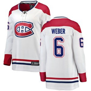 Montreal Canadiens Shea Weber Official White Fanatics Branded Breakaway Women's Away NHL Hockey Jersey