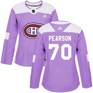Montreal Canadiens Tanner Pearson Official Purple Adidas Authentic Women's Fights Cancer Practice NHL Hockey Jersey