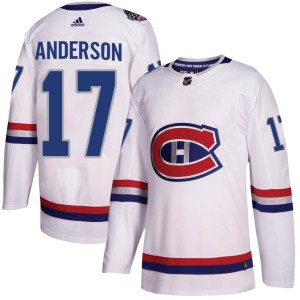 Montreal Canadiens Josh Anderson Official White Adidas Authentic Adult 2017 100 Classic NHL Hockey Jersey