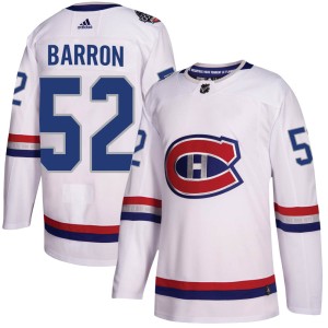 Montreal Canadiens Justin Barron Official White Adidas Authentic Adult 2017 100 Classic NHL Hockey Jersey