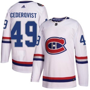 Montreal Canadiens Filip Cederqvist Official White Adidas Authentic Adult 2017 100 Classic NHL Hockey Jersey