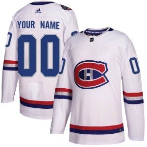 Montreal Canadiens Custom Official White Adidas Authentic Adult Custom 2017 100 Classic NHL Hockey Jersey