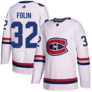 Montreal Canadiens Christian Folin Official White Adidas Authentic Adult 2017 100 Classic NHL Hockey Jersey