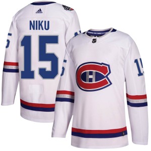 Montreal Canadiens Sami Niku Official White Adidas Authentic Adult 2017 100 Classic NHL Hockey Jersey