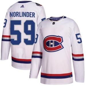 Montreal Canadiens Mattias Norlinder Official White Adidas Authentic Adult 2017 100 Classic NHL Hockey Jersey