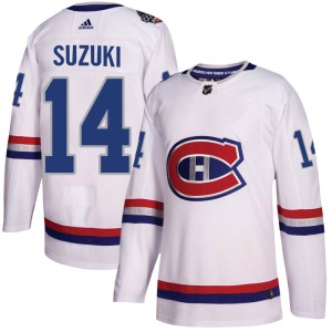 Montreal Canadiens Nick Suzuki Official White Adidas Authentic Adult 2017 100 Classic NHL Hockey Jersey