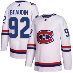Montreal Canadiens Nicolas Beaudin Official White Adidas Authentic Youth 2017 100 Classic NHL Hockey Jersey