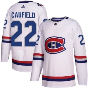 Montreal Canadiens Cole Caufield Official White Adidas Authentic Youth 2017 100 Classic NHL Hockey Jersey