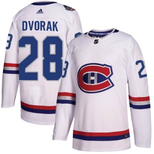 Montreal Canadiens Christian Dvorak Official White Adidas Authentic Youth 2017 100 Classic NHL Hockey Jersey
