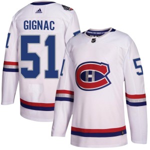 Montreal Canadiens Brandon Gignac Official White Adidas Authentic Youth 2017 100 Classic NHL Hockey Jersey