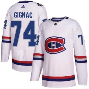 Montreal Canadiens Brandon Gignac Official White Adidas Authentic Youth 2017 100 Classic NHL Hockey Jersey