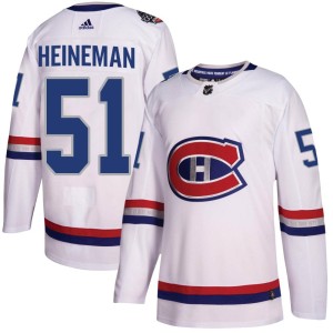 Montreal Canadiens Emil Heineman Official White Adidas Authentic Youth 2017 100 Classic NHL Hockey Jersey